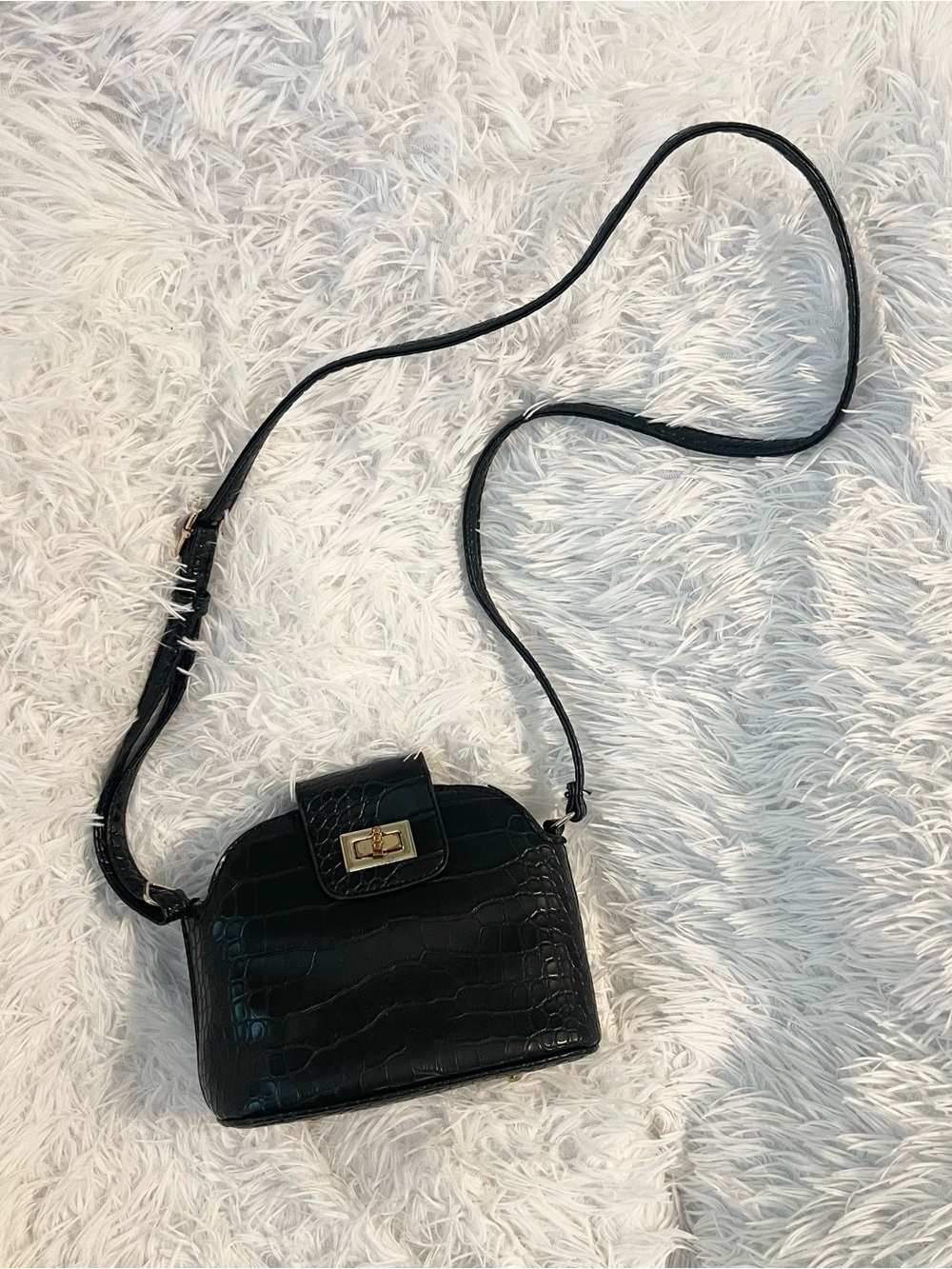 Snakeskin black chic vintage inspired small faux leather shoulder purse bag